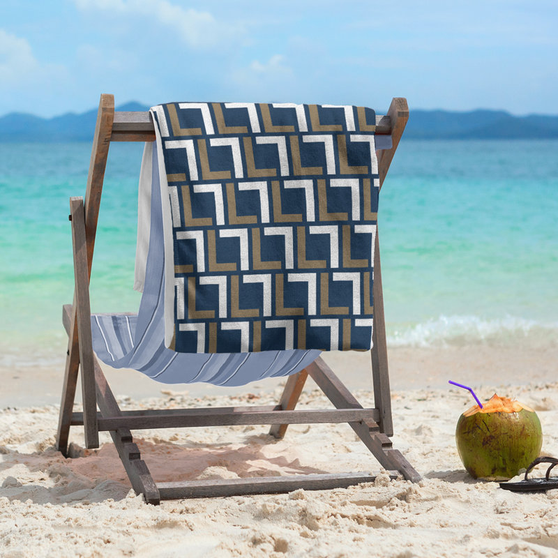 Beach Towel, Millennium Blue/New Century Gold/White