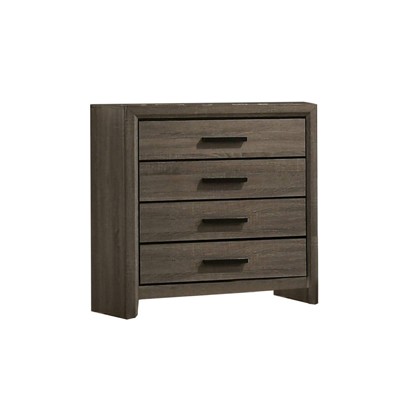 Commode 4 tiroirs en bois massif Janeanne