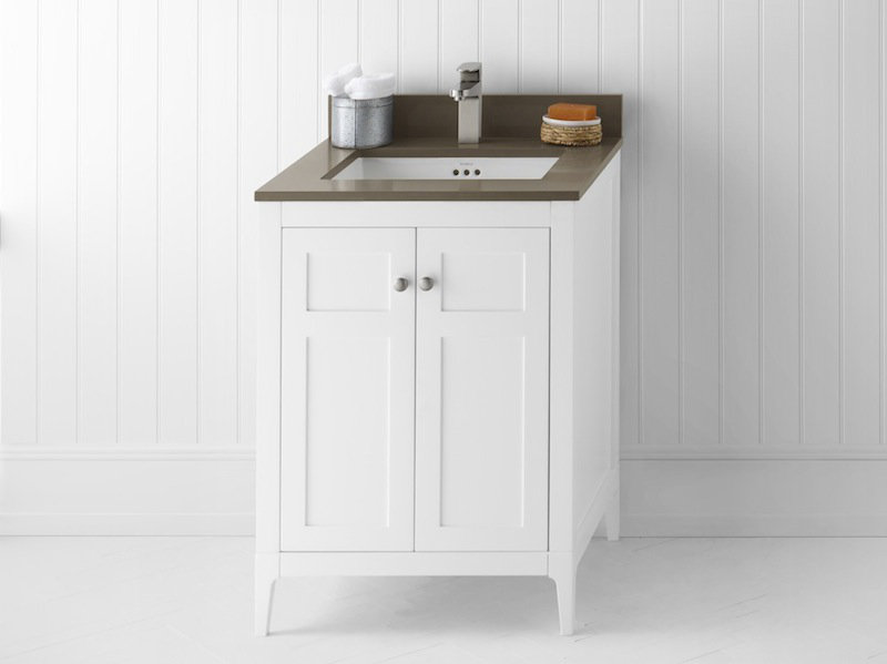Base de meuble-lavabo simple Briella, Blanc