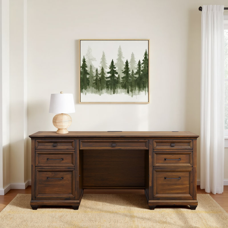 Tofino Computer Desk with Built-In Electrical Outlet