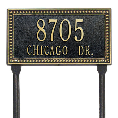 Egg and Dart 2-Line Lawn Address Sign
