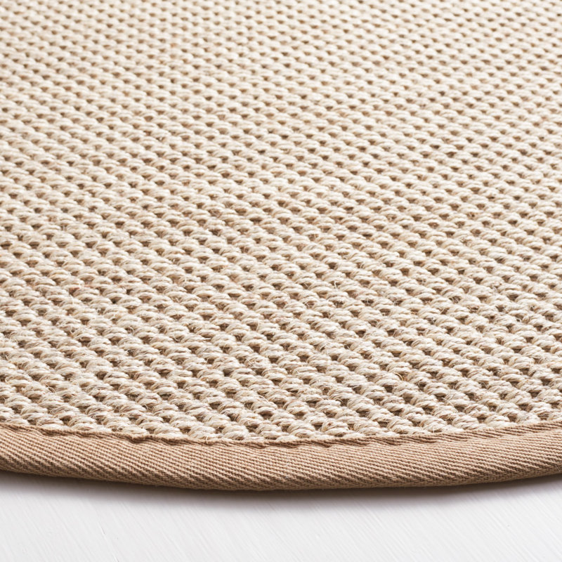 Kiki Jute/Sisal Marble/Linen Area Rug, Round 8'