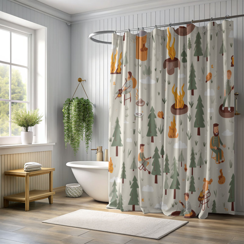 Father-Son Journey - Rideau de douche Premium, H 74 po x l 71 po