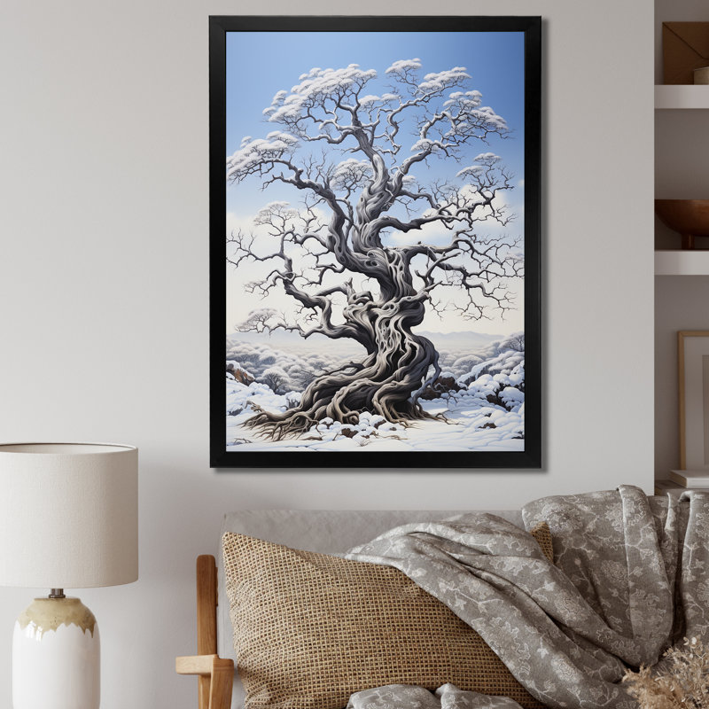 «White Tree Harmony Landscape III», reproduction sur toile, Cadre photo noir, H 44 po x l 34 po x P 1,5 po