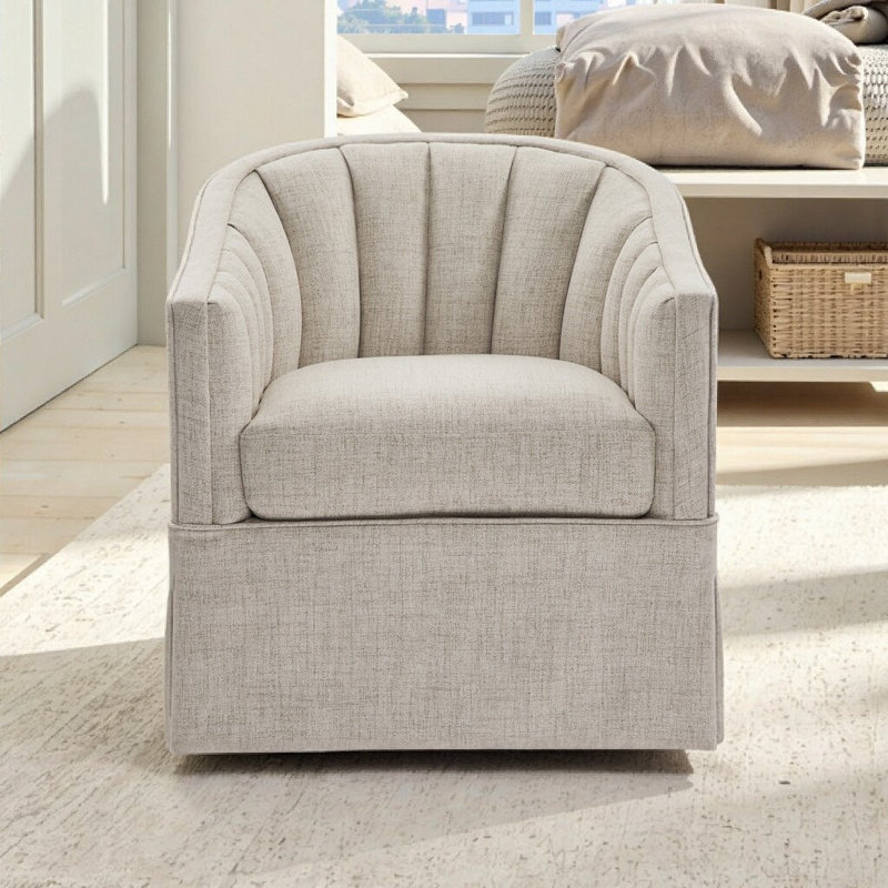 Fauteuil d'appoint pivotant Effortless Elegance, Ivoire ivoire