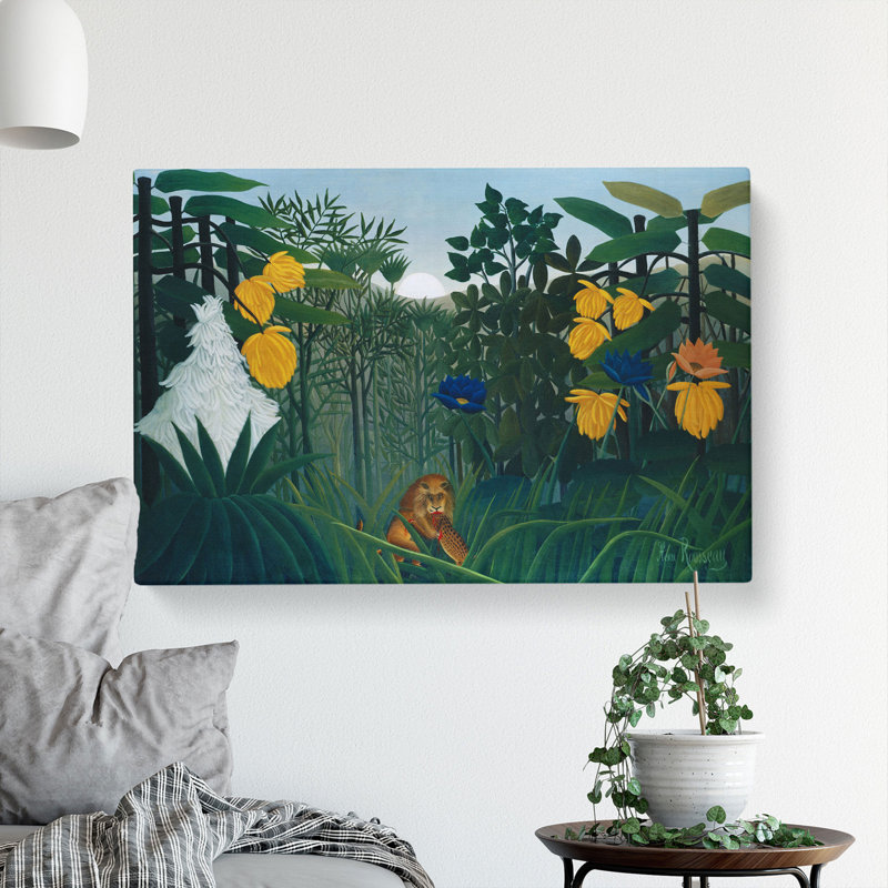 The Repast Of The Lion by Henri Rousseau - Wrapped Canvas Print, 50cm H x 76cm W x 3cm D