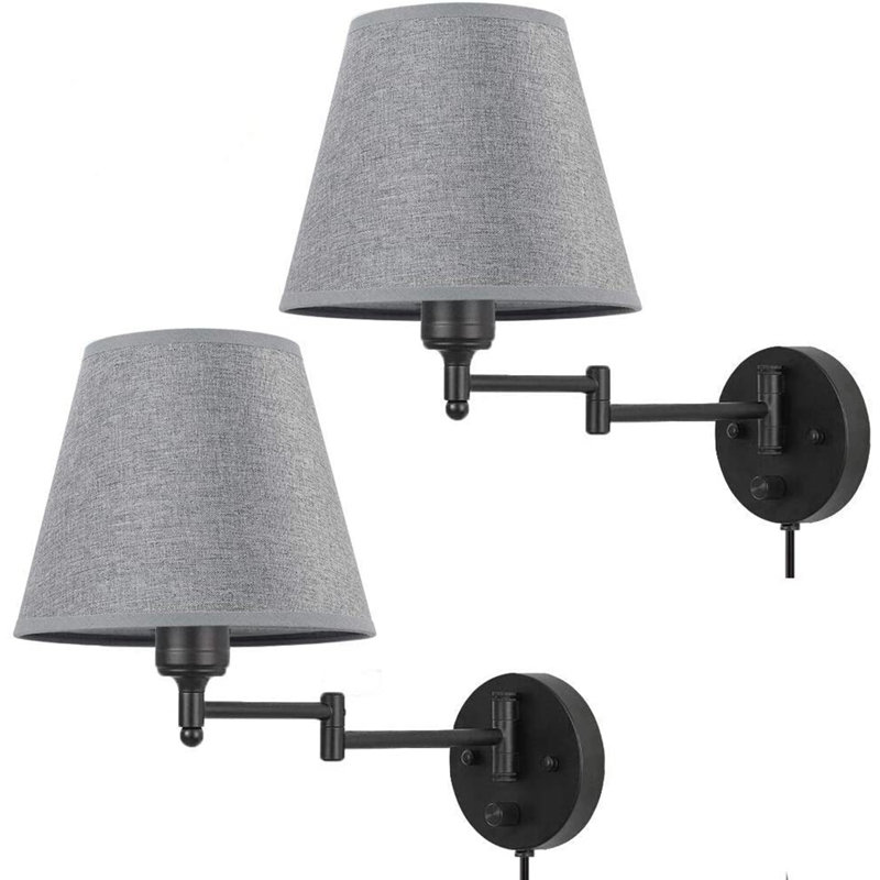 Bras articulé gris foncé à 2 lumières enfichables