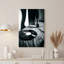 Disque vinyle noir et blanc sur toile pour literie-1671887641