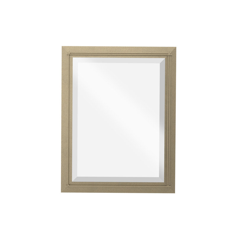 Metra Industrial Beveled Bathroom/Vanity Mirror, 32" H x 26" W, Soft Gold
