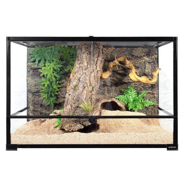 50 Gallon Large Turtle Tank Aquarium, 36×18×18 Tortoise Habitat  Water-Land Ecological Turtle Tank with Drainage System Aquatic Turtle Tank  Aquarium