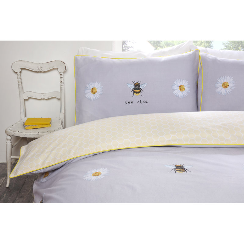 Pajaro Cotton Blend Floral Duvet Cover with Pillowcases, Double Duvet Cover + 2 Standard Pillowcases