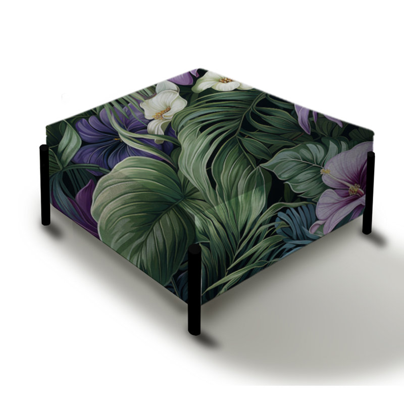 Motif tropical Palm Enchantment - Grand repose-pieds carré tropical