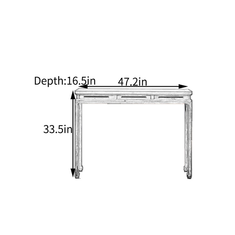 Console Elm, H 33,5 po x l 47,2 po x P 16,5 po