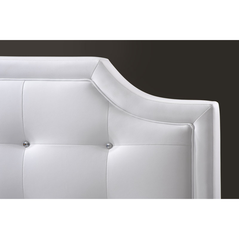 Abrams Upholstered Bed, Full, White