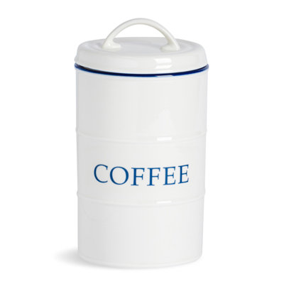 Nicola Spring - White Farmhouse Coffee Canister - 11cm