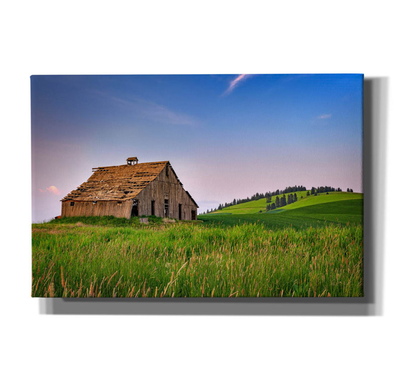 «Evening At The Old Barn» par Rick Berk, art mural sur toile, H 40 po x l 60 po x P 1,5 po