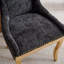 Chaises de salle à manger en chenille de style moderne avec pieds courbés plaqués or et garniture de rivets, confort rembourré-1955138069