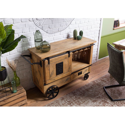Railway Solid Wood Bar Cart