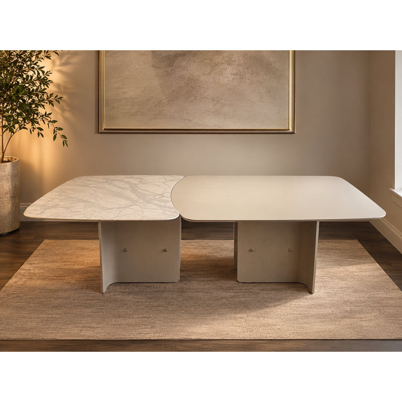 Livorno 102.5" Rectangular Dining Table with real Marble