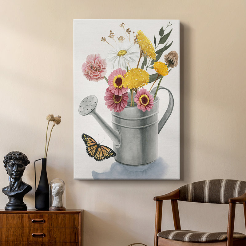 Arrosoir, bouquet I - galerie sur mesure, H 60 po x l 40 po