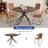 45.3"l Round Modern Kitchen Dining Table With 32.8"h Dining Chair-499716508