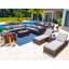 Ensemble de patio 19 pièces en rotin avec coussins Yussuf-157395301-254561174-254561183