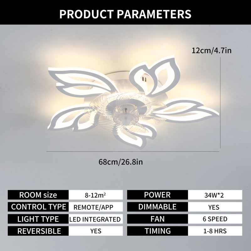 Bellewood 68cm Ceiling Fan with LED Lights