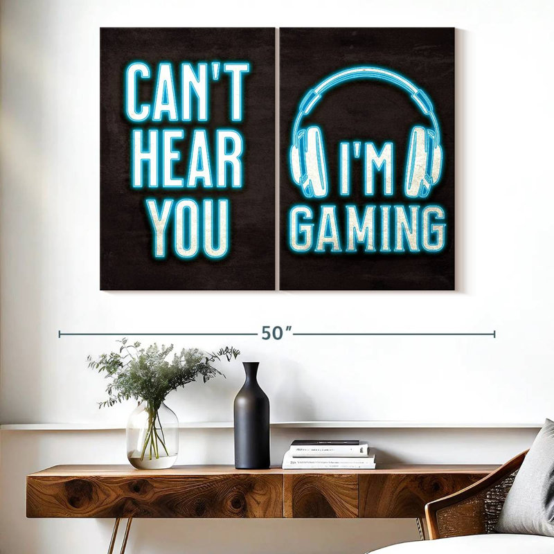 Impression sur toile multicolore Gamer, H 30 po x l 41 po x P 1,25 po