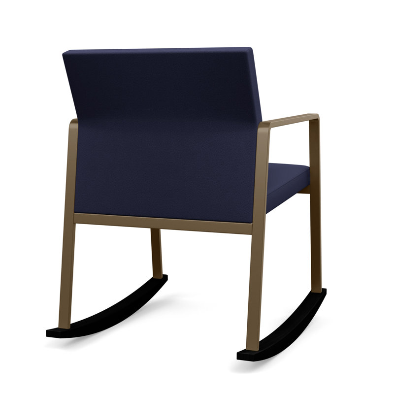 Chaise berçante Gansett, Bronze, Portes ouvertes en tissu bleu marine