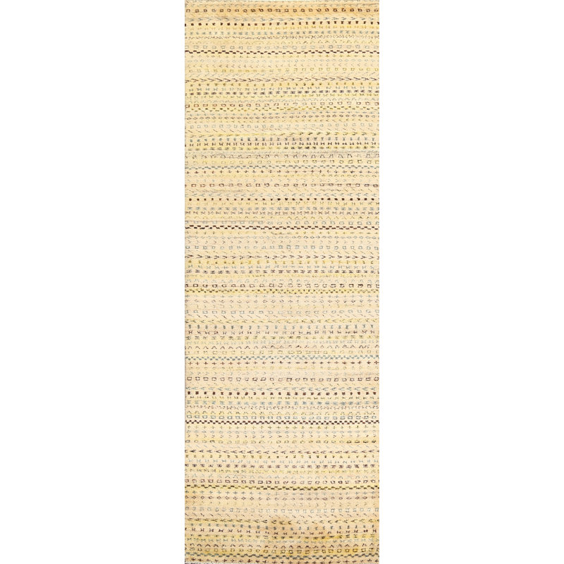 Tapis de couloir oriental en laine Gabbeh Kashkoli All-Over