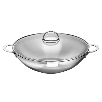 Wave 32cm Stainless Steel Wok with Lid