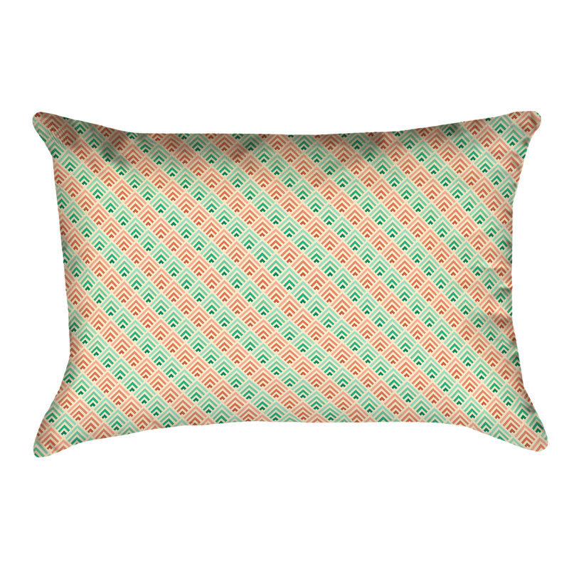 Coussin Katelyn Elizabeth, Sergé de coton, Vert / orange