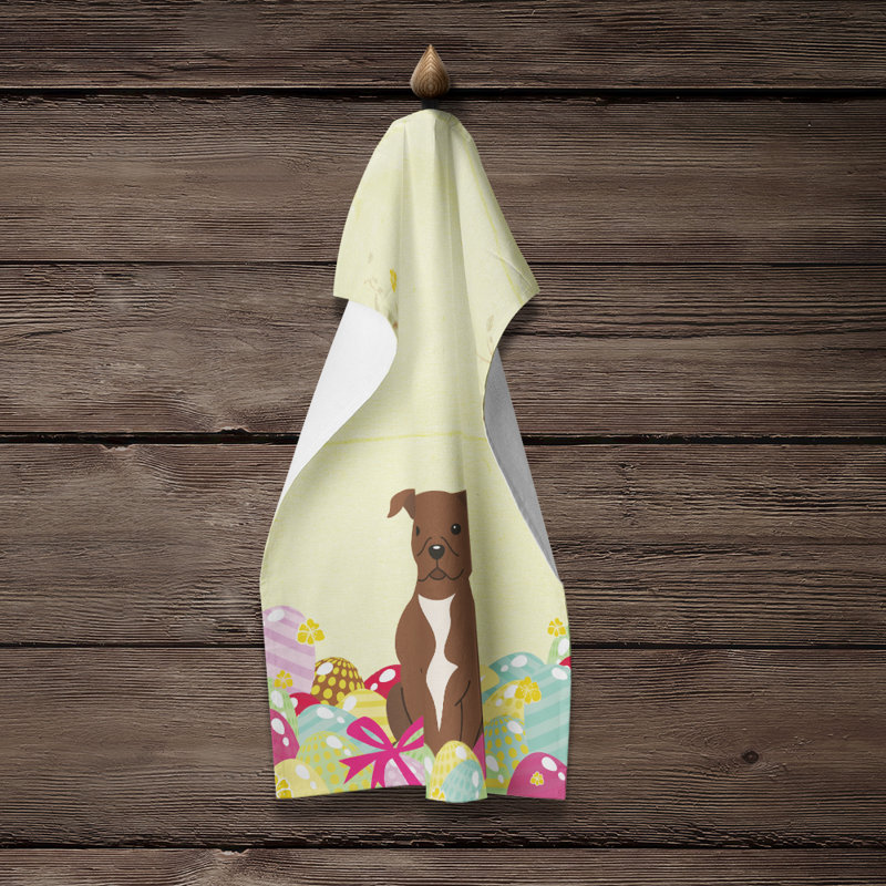 Chiffons rectangulaire staffordshire brun foncé pâques œufs terrier