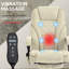 Chaise de bureau de massage chauffante inclinable avec hauteur réglable et repose-pieds, beige, pour un confort et un soutien ultimes