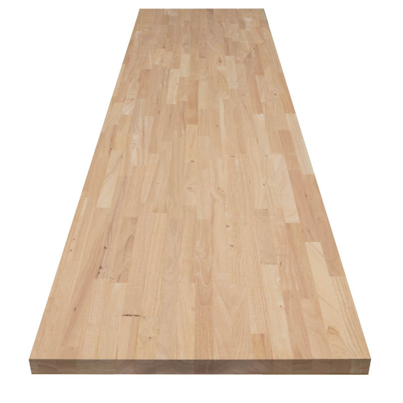 Ebern Designs 8 ft. / 98 in. Butcher Block Countertop in Unfinished Hevea Wood