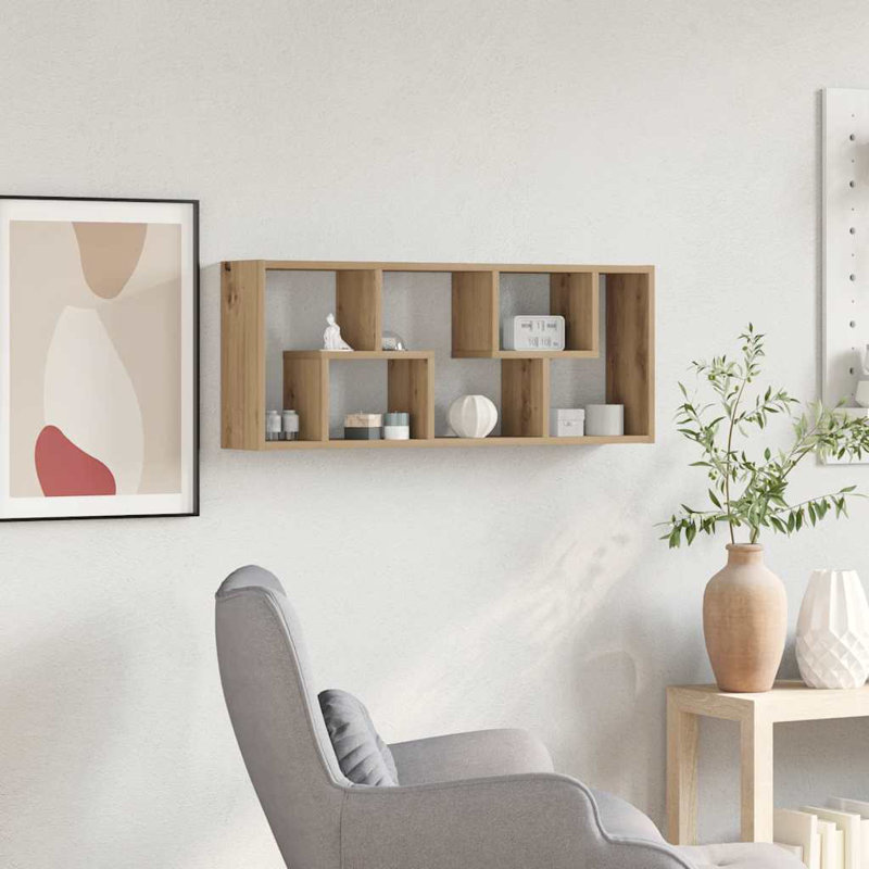 Wall Shelf 36X16x90 Cm Engineered Wood, Artisan Oak