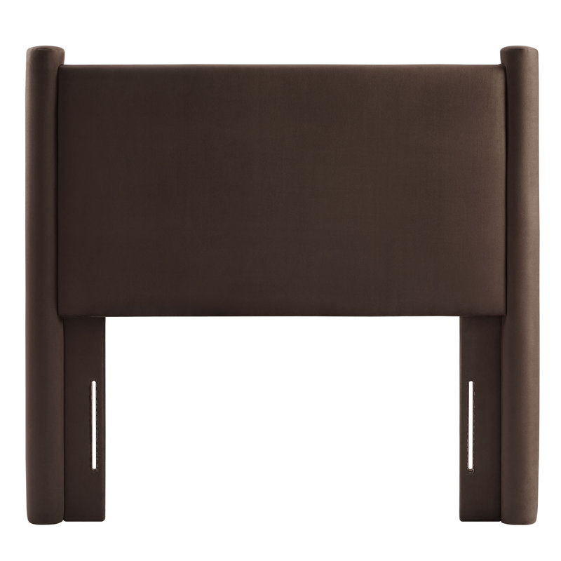 Rael Performance Velvet Headboard, Chocolate Brown, Twin