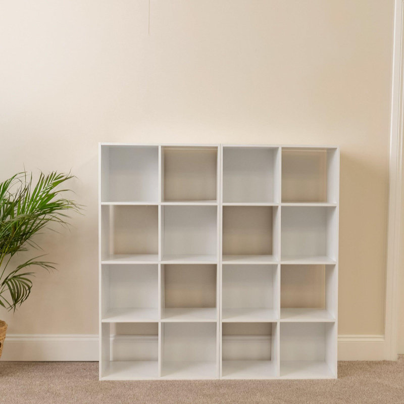16 Cube Storage Unit - Two Units - Basket, White No baskets