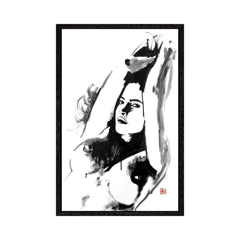 Attached by Péchane - Print on Canvas, 152.5 cm H x 101.5 cm W, Black Framed