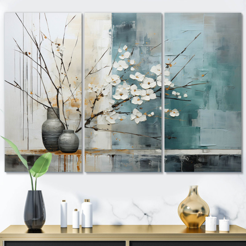 «Subtle Serenity II» sur toile, reproduction de 3 pièces, H 40 po x l 60 po x P 1 po