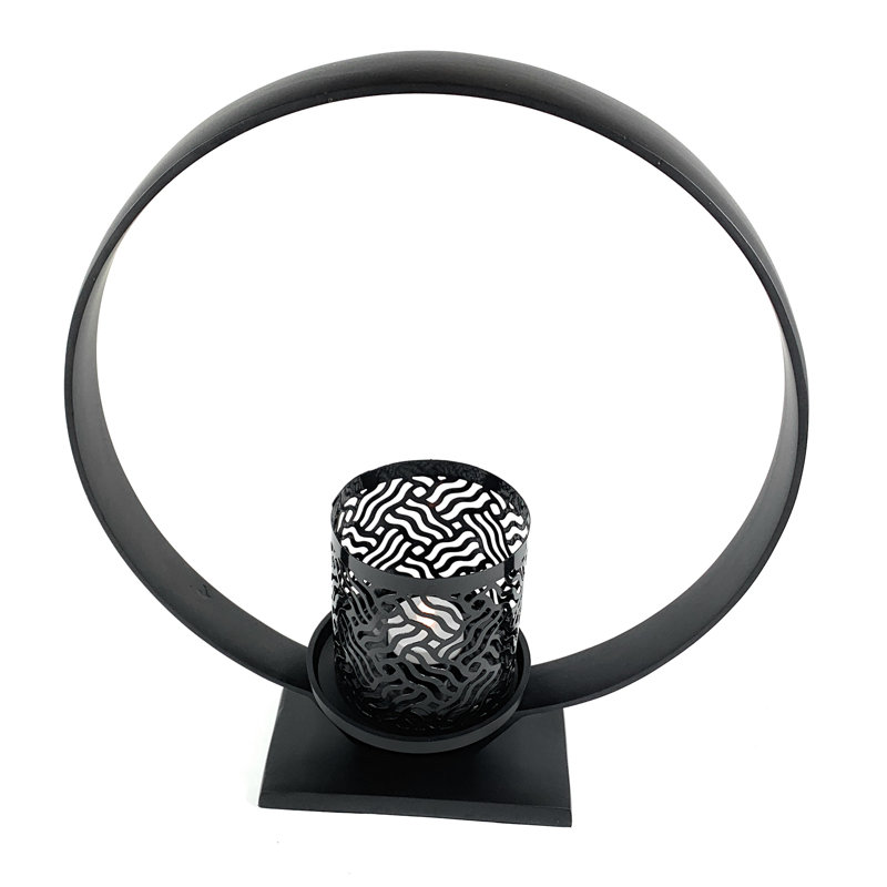 14.5'' H Metal Tabletop Dish, Charcoal