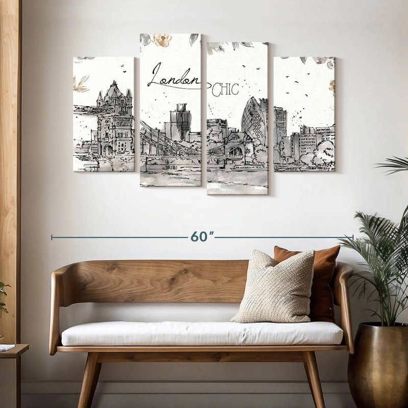Tergel Skyline Sketches IV, 32" H x 52" W