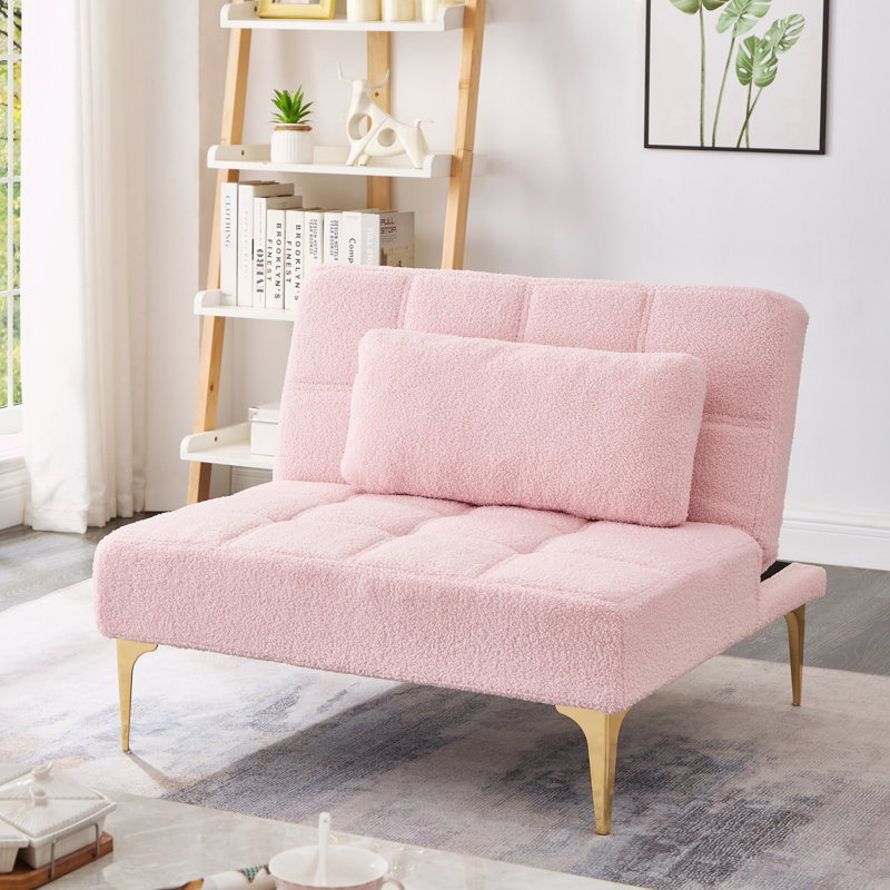 Sans accoudoirs 71 po Tadja, Ourson rose, H 28 po x l 35,5 po x P 34 po