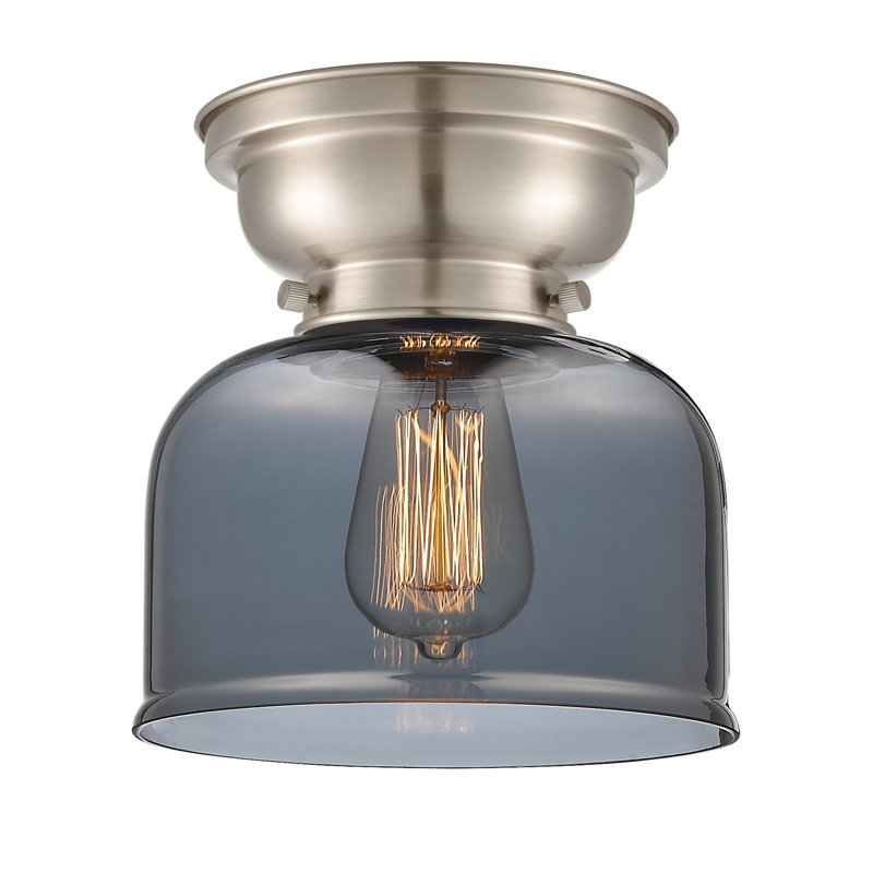 Plafonnier encastré 8 lumières Moody, Ampoule non incluse, Plaqué couleur fumée, Nickel satiné brossé