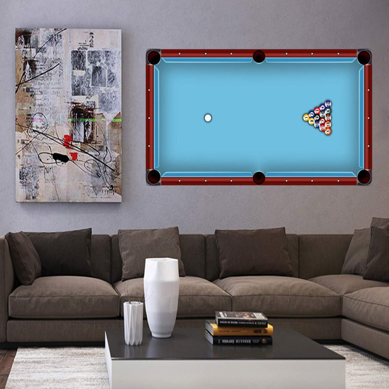 Décalcomanie murale décoration de table billards piscine, H 12,5 po x l 22 po