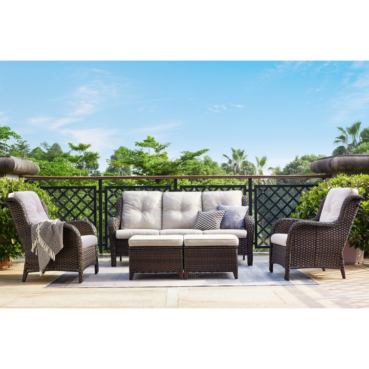 Carolina 5 - Person Patio Conversation Sets with Cushions