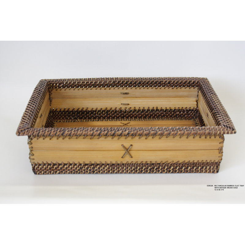 Plateau de service rectangulaire en bambou