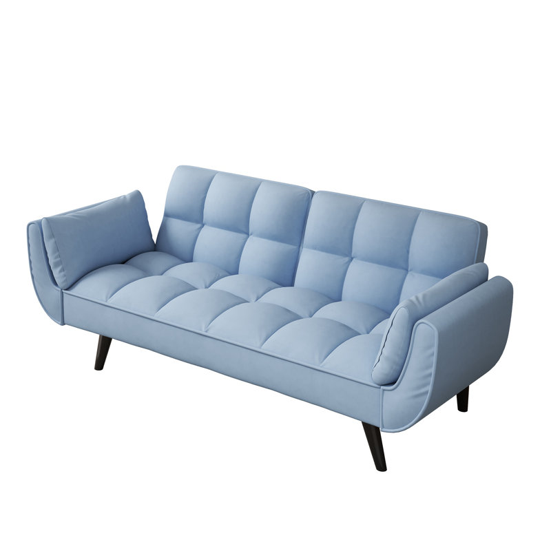 Canapé-lit avec causeuse, 3 positions réglables pour les petits espaces, Bleu