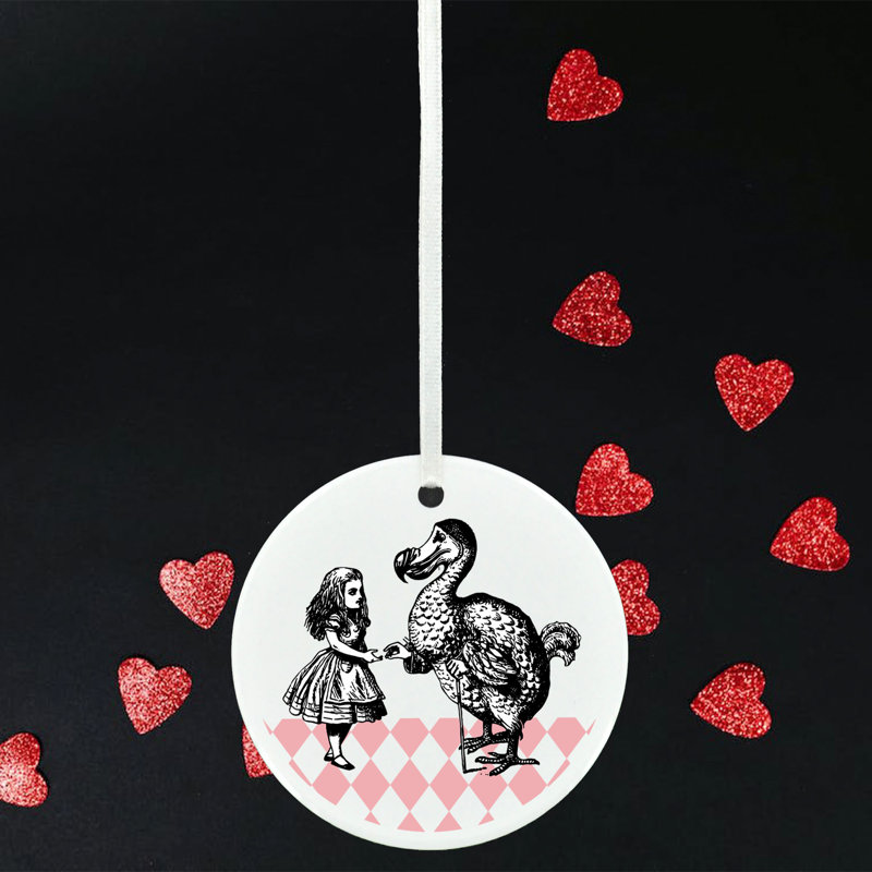 Dodo Alice In Wonderland Circle Shaped Ceramic Ornament Bauble