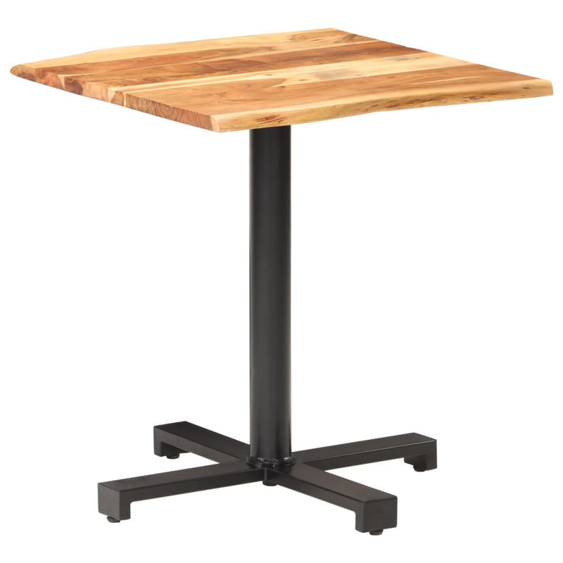 Table bistro carrée en bois d'acacia massif, H 29,53 po x l 19,69 po x P 19,69 po, gris
